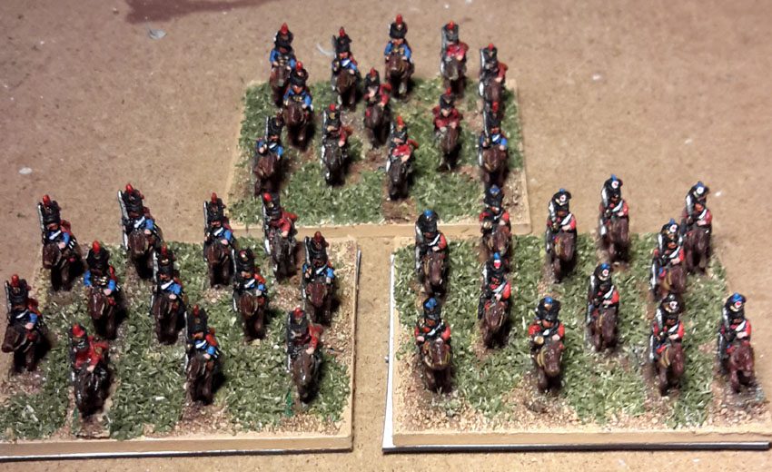 Hussards français 1812 (figurines Baccus 6mm)